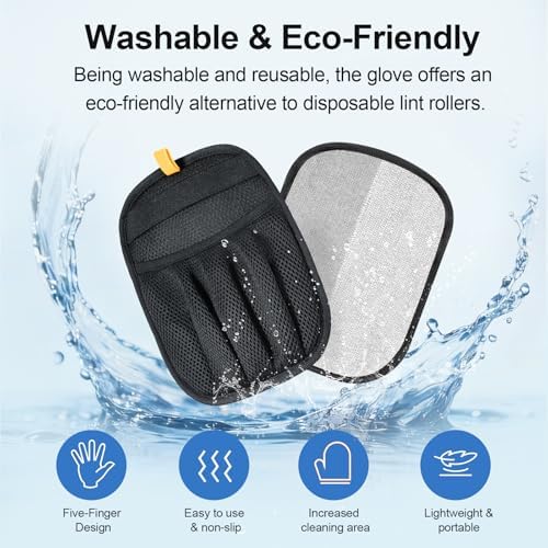 2Pcs Pet Hair Removal Gloves Cat & Dog, Electrostatic Reusable Remover Tool