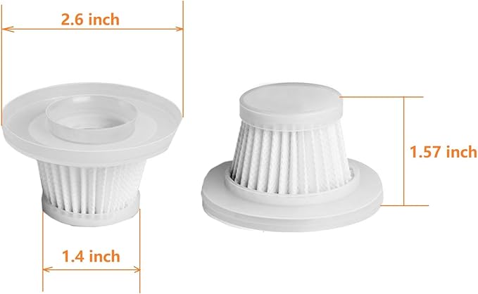 Hepa Filters Replacement compatible with UPFOX Car Vacuum Portable Cordless, Filters for LIPWUS Portable Mini Car Vacuum, 3pack Washable Filters Works on Absob AB-105 Handheld Vac.