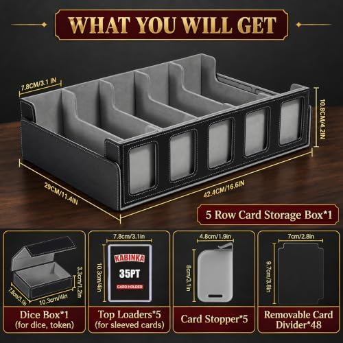 5 Row 3900+ Trading Card Storage Box with Commander Display