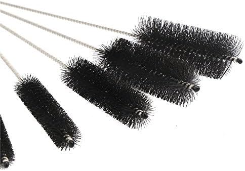 DECORA 10 Pieces Nylon Cleaning Bottle Brush Pipe Cleaning Brushes Tube Brushes Tube Bottle Straw Washing Cleaner Bristle Kit Tool Black