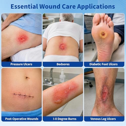 5x5 Extra Large Super Absorbent Wound Dressing, 10 Pack - Ultrasorb Polymer Non-Adherent Pads for Bed Sores, Pressure Ulcers, Abdominal Wounds - High Capacity for Heavy Exudate