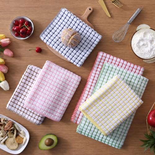 Cotton 6 Pack Terry Kitchen Towels, 16 x 25 Inches