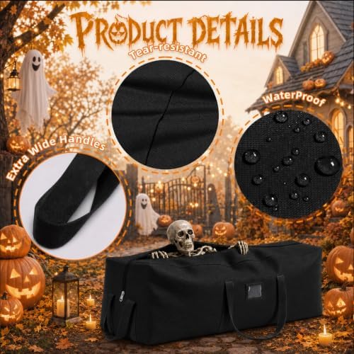 Halloween Skull Storage Bag, Fits Up 12 Ft Skeleton