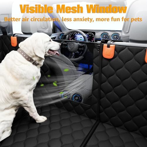 Convertible Backseat Extender for Dogs, Hard Bottom Dog Seat Cover