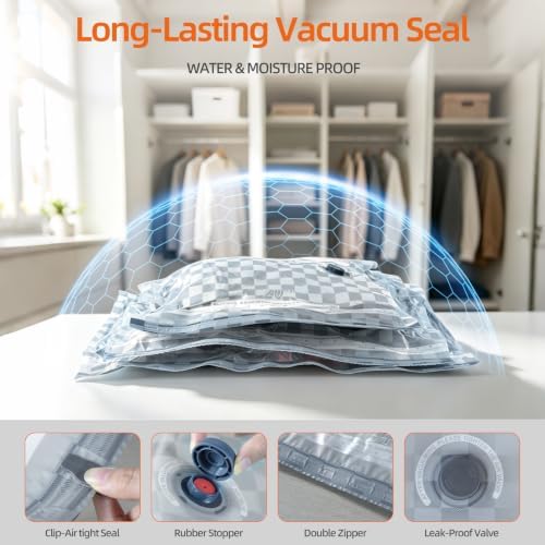 Travel Vacuum Bags with Rechargeable Pump,18 PCS Carry on Space Saver Bags