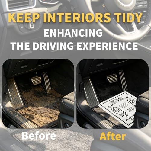 Disposable Paper Floor Mats for Cars 16" W x 20" H 100Pcs, White Waterproof Automotive Foot Pads, Vehicle Carpet Protector for Auto Detailing, Dealerships, Mechanics & Car Shops
