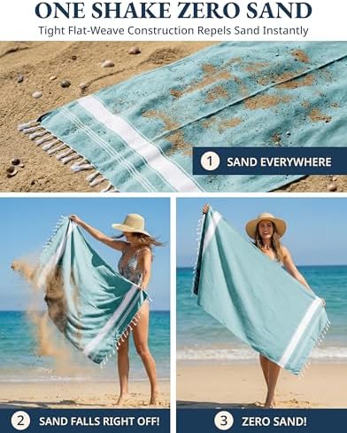 Beach Towel Oversized, Super Absorbent, Durable - Hunter Green