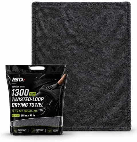 Car Drying Towel, 1300GSM Twisted Loop,28"x36",Microfiber Towels for Cars