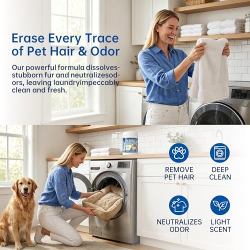 Pet Hair Dissolver for Washing Machine, Dog & Cat Hair Remover 500g