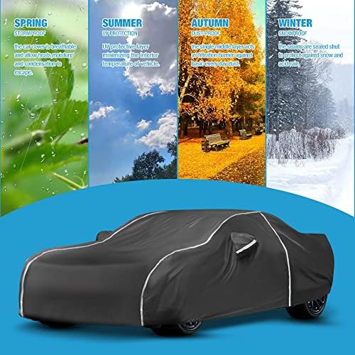 Waterproof Car Cover Compatible for Chevy Camaro 2010-2024 All Weather 6 Layers Full Car Cover with Storage Bag