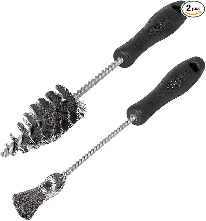 2PCS Injector Sleeve Cup Bore Seat Cleaning Brush Kit, Steel OEM# AP0084 AP0085 3252 Vehicle Fuel Brush with Handle, Aut