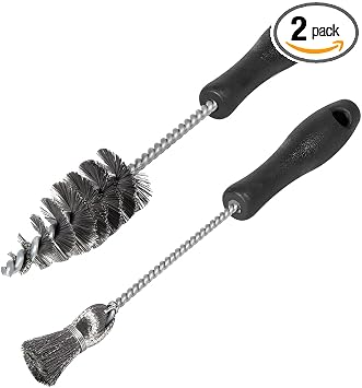 2PCS Injector Sleeve Cup Bore Seat Cleaning Brush Kit, Steel OEM# AP0084 AP0085 3252 Vehicle Fuel Brush with Handle, Aut