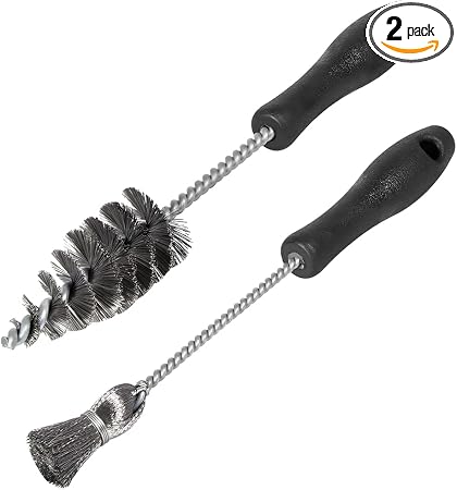 2PCS Injector Sleeve Cup Bore Seat Cleaning Brush Kit, Steel OEM# AP0084 AP0085 3252 Vehicle Fuel Brush with Handle, Aut
