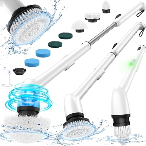 Electric Cleaning Brush, New Full-Body IPX7 Waterproof & 42inch Long Handle