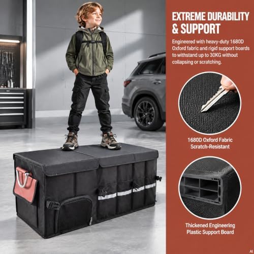 J&J Extra Large Collapsible Trunk Organizer For SUV And Cooler