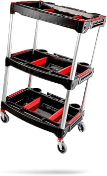 Adam's Polishes Standard Detailing Cart, Custom Mobile Rolling Utility Detailing Tool Cart Organizer for Garage DIY Home