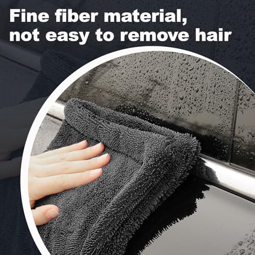 2-Pack Car Drying Towel (28" x 36"),1500 GSM Double Sided Microfiber Towels