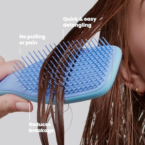 Ultimate Detangler Brush, Straight to Wavy, Denim Blues