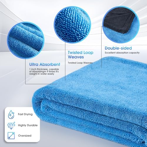 Car Drying Towel, 48”x24” Extra Large Microfiber Car Cleaning Towel