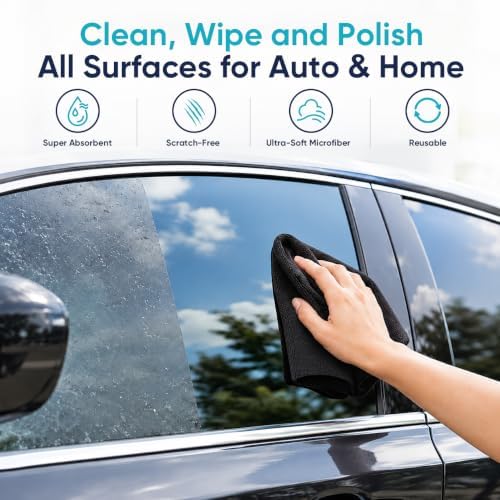 Shop Towels, 100 Pack Bulk Microfiber Cleaning Cloth 11.5" x 11.5"