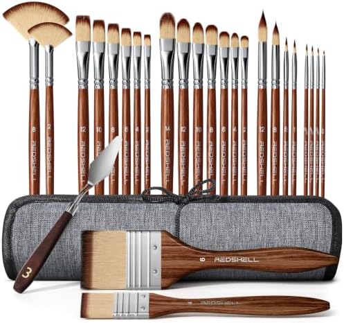 27pcs Paint Brush Set, Acrylic Oil Painting Brushes for Artists
