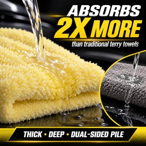 Supreme Shine Microfiber Towels, 16x24 in, 3 Packs of 3, 9 Total