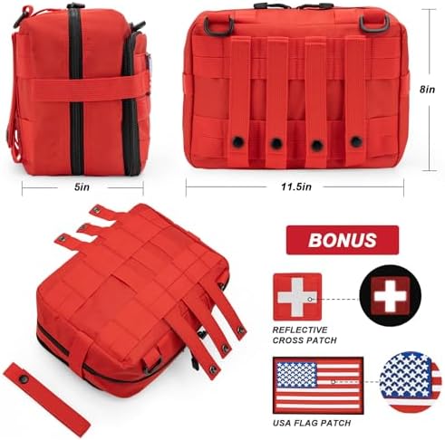 Tactical Molle Pouch Large Admin Bag Utility Tool Pouches Molle Attachment EDC Pouches Expandable Molle Accessories Organizer Medical Pocket U.S.A Patch Included