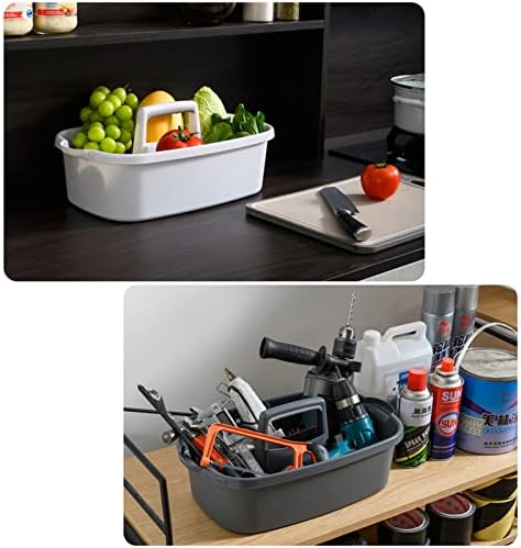 Large Cleaning Supplies Caddy Portable Shower Caddy Basket Dark Gray