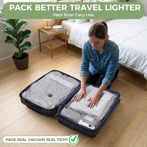 10 Jumbo Vacuum Storage Bags with Rechargeable Electric Air Pump