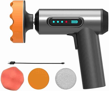 Shkalacar Cordless Car Buffer Polisher Waxer & Polishing Machine,Wireless Polishing Machine kit with 2x2000mAh Battery f