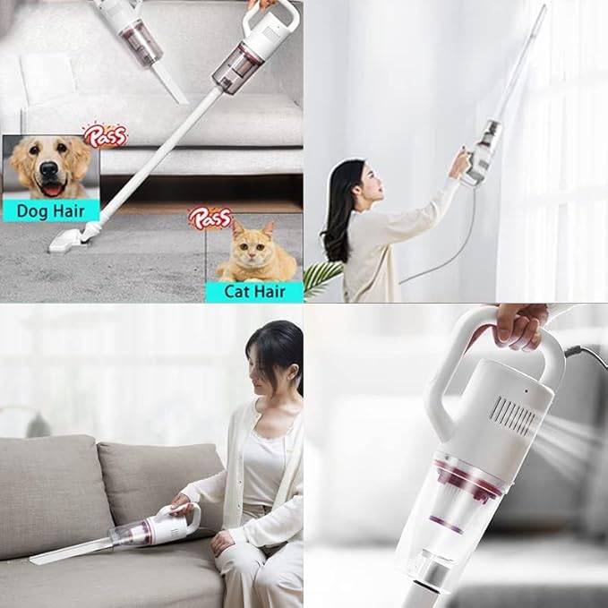KEROMEE Stick Corded Handheld Vacuum Cleaner 26ft Cord Electric Broom for Pet Hair Hardwood Floor Cat Litter Cleaning
