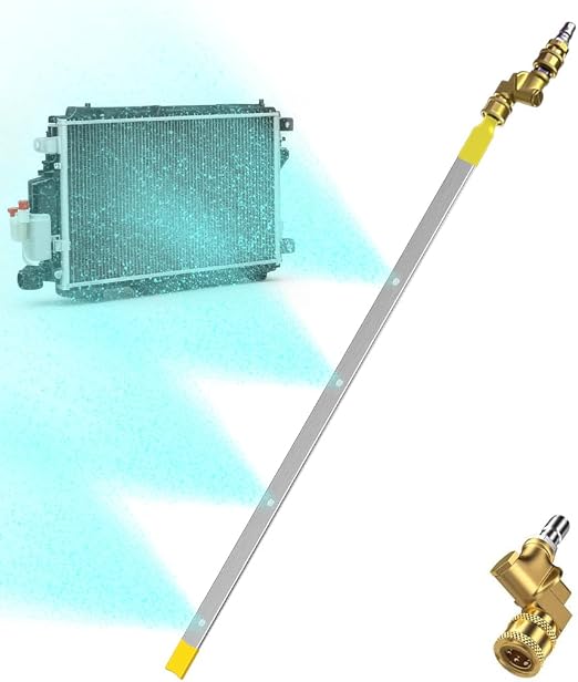 60cm/24in Radiator Cleaning Wand - Over 4500PSI Portable Pressure Washer Tool for Car Radiator Flush Kit with Adapter, D
