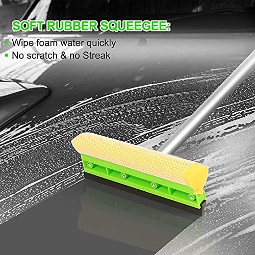 17pc Car Wash Kit, Car Cleaning Kit with Car Wash Brush Long Handle, Car Wash Soap, Interior Cleaner, Wheel Cleaner, Window Squeegee, Car Interior Detailing Kit for Cars Trucks RVs SUVs