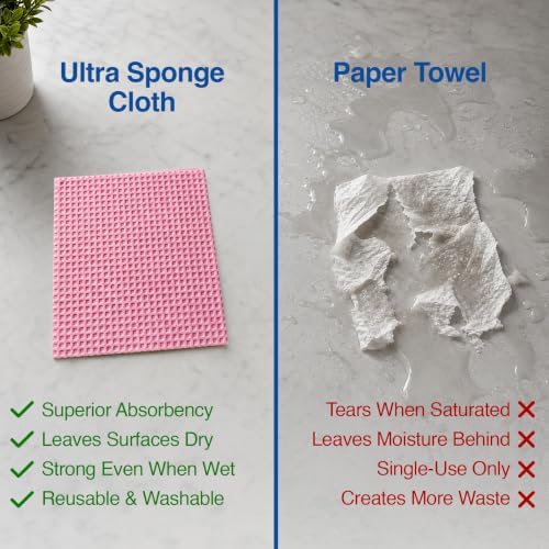 7"x7.9" Sponge Cloths 6 Pack, Absorbent Kitchen
