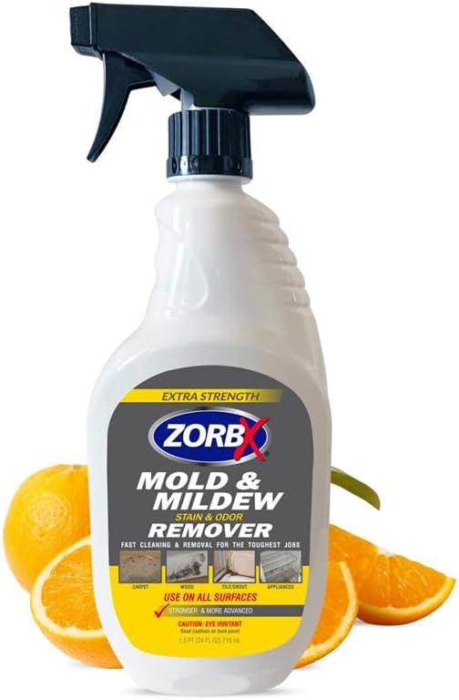 ZORBX Extra Strength Remover & Cleaner Spray 24 FL Oz – Scrub Free Formula - Bleach Free Stain & Smell Eliminator for Sh