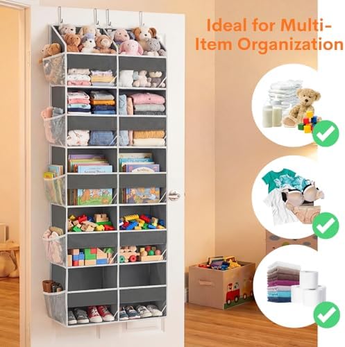 5-Tier Over Door Organizer, 10-Compartment Wide Storage Rack