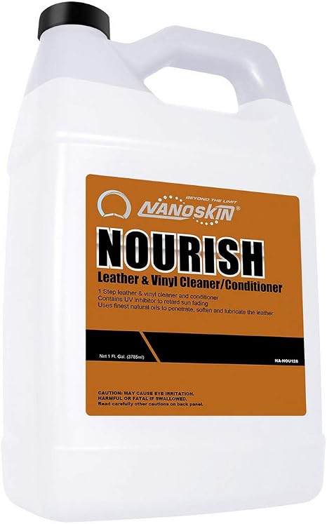 Nanoskin NOURISH One Step Leather Cleaner & Conditioner 1 Gallon – Revitalizes All Types of Leather: Furniture, Auto Int