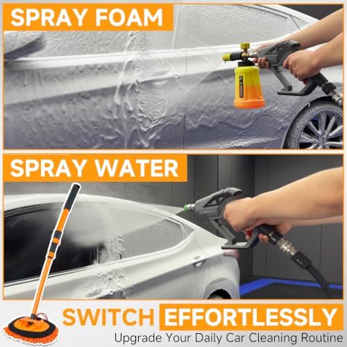 Pressure Washer Foam Cannon Kit, Car Wash Brush with Long Handle