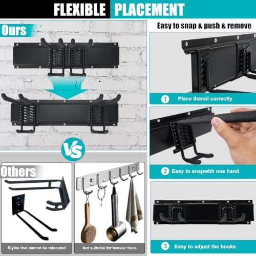48" Garage Tool Organizer Wall Mount,Heavy Duty Adjustable Hooks