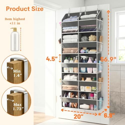 5-Tier Over Door Organizer, 10-Compartment Wide Storage Rack