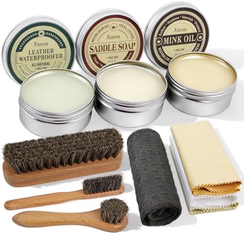 Leather Boots Care Kit- Leather Cleaner Boots Shoes Cleaning Kit, Saddle Soap,Mink Oil and Wax Waterproofer