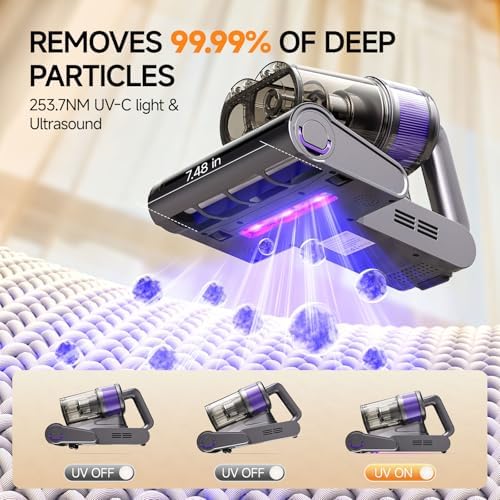 Mattress Vacuum Cleaner PRO, 4-in-1 16Kpa Bed Vacuum with UV-C Light