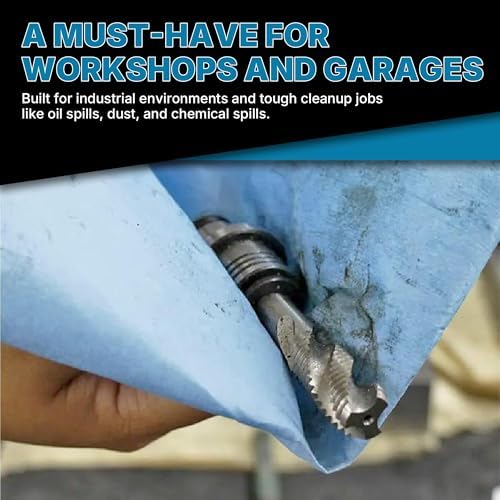 Lint-Free Cleaning Towels | Heavy Duty, Solvent Resistant Wipes for Auto Body & Industrial Prep | 100 Pack, 9" x 17", Blue 26019