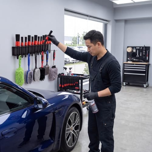 2 Pcs Car Detailing Brush Holder Wall Mount Organizer