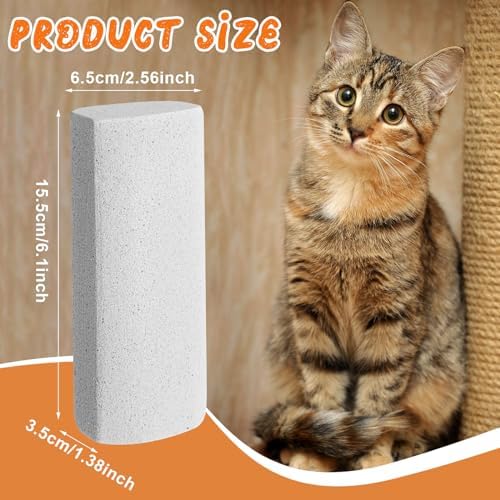 6 Pcs Pet Hair Remover Rock Pumice Stone, 6.1 x 2.56 x 1.4 Inch, Gray