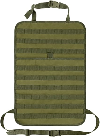 Car Seat Back Organizer, Tactical MOLLE Sag Proof Vehicle Panel Backseat Cover Protector, Universal Molle Nylon Storage 