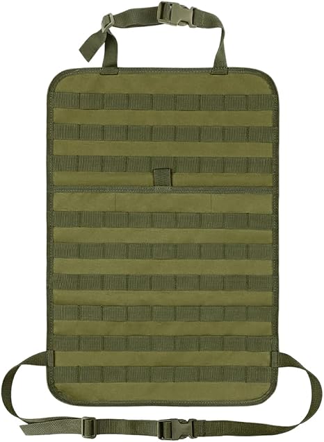 Car Seat Back Organizer, Tactical MOLLE Sag Proof Vehicle Panel Backseat Cover Protector, Universal Molle Nylon Storage 