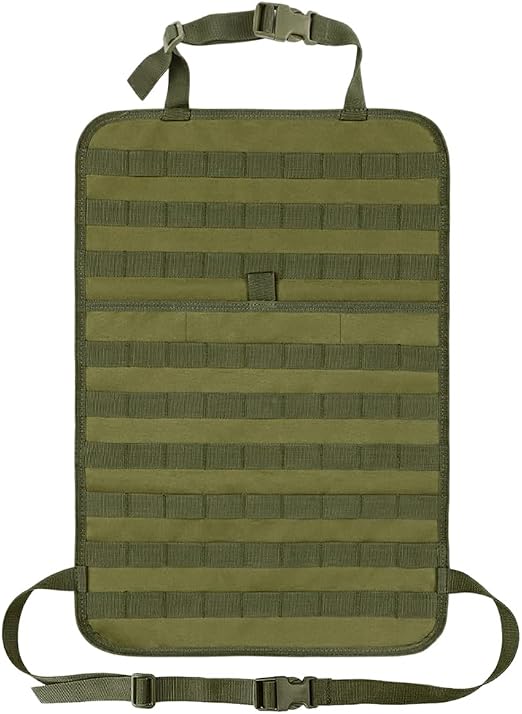 Car Seat Back Organizer, Tactical MOLLE Sag Proof Vehicle Panel Backseat Cover Protector, Universal Molle Nylon Storage 