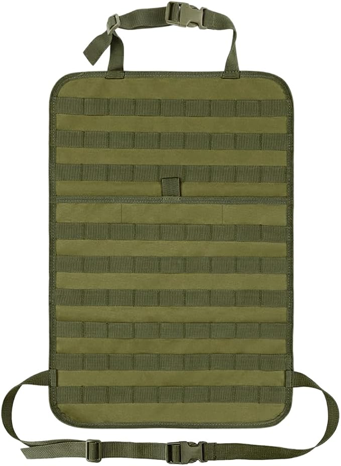 Car Seat Back Organizer, Tactical MOLLE Sag Proof Vehicle Panel Backseat Cover Protector, Universal Molle Nylon Storage 
