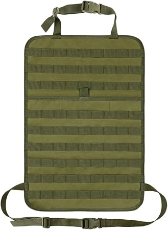 Car Seat Back Organizer, Tactical MOLLE Sag Proof Vehicle Panel Backseat Cover Protector, Universal Molle Nylon Storage 